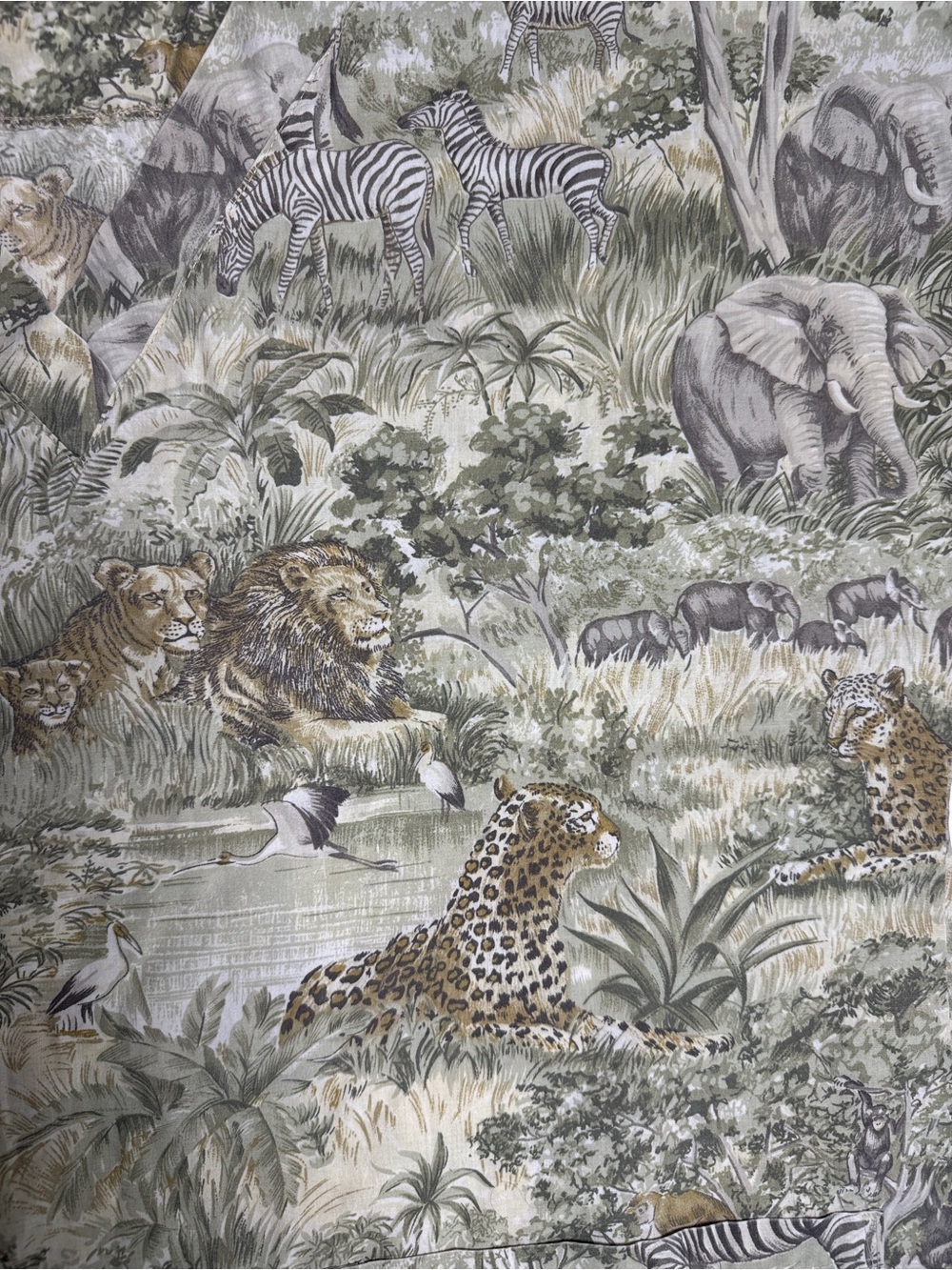 Vintage Landau Safari Animal Zoo Novelty Print Scrub Top Nurse Vet V Neck Small - Picture 3 of 4